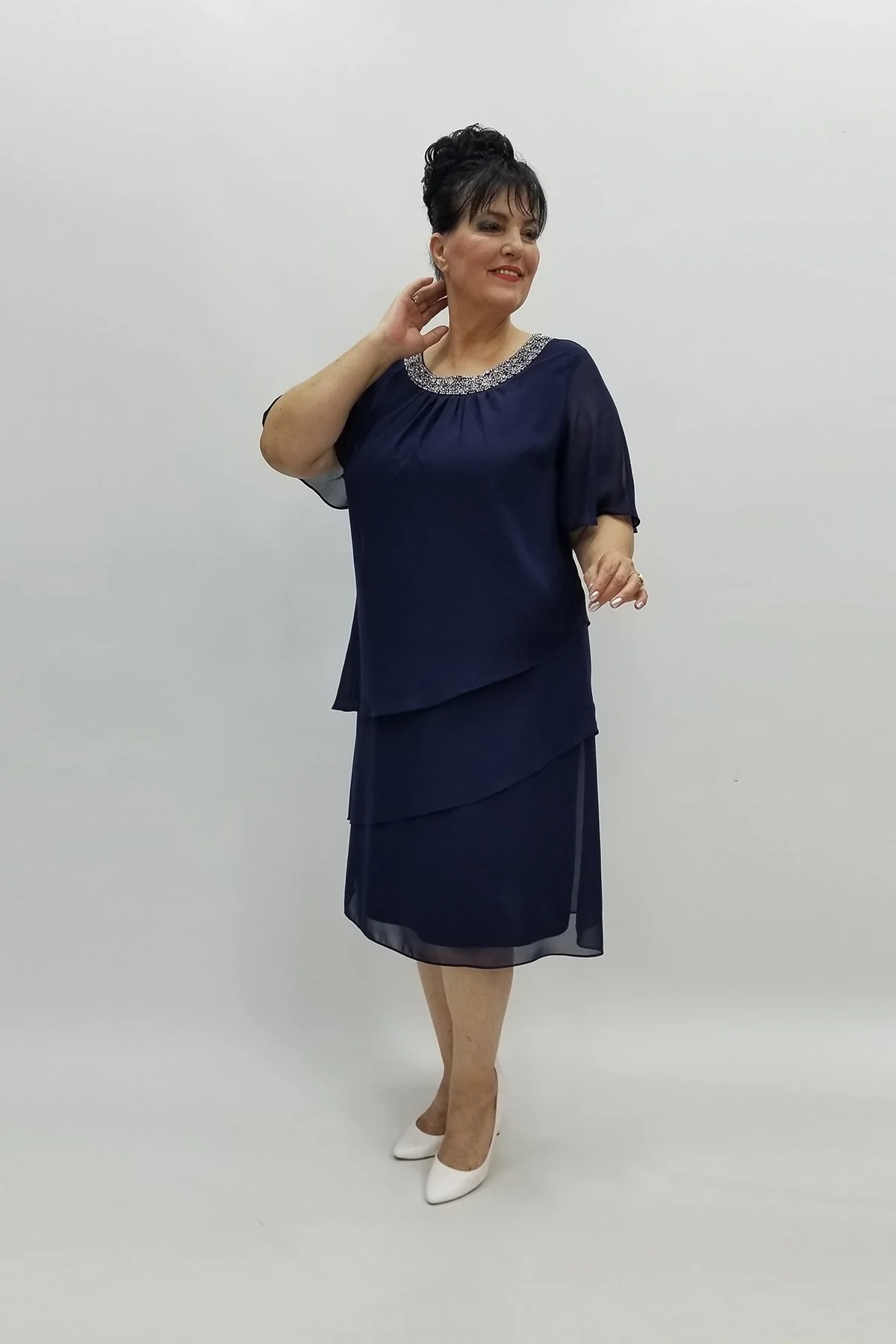 Miraggio Büyük Beden Abiye Elbise 97500 LACİVERT