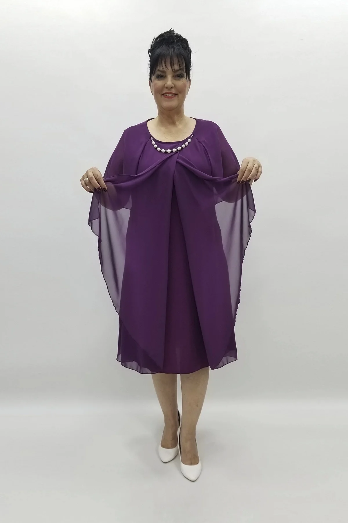 Miraggio Büyük Beden Abiye Elbise 97558 VİOLET