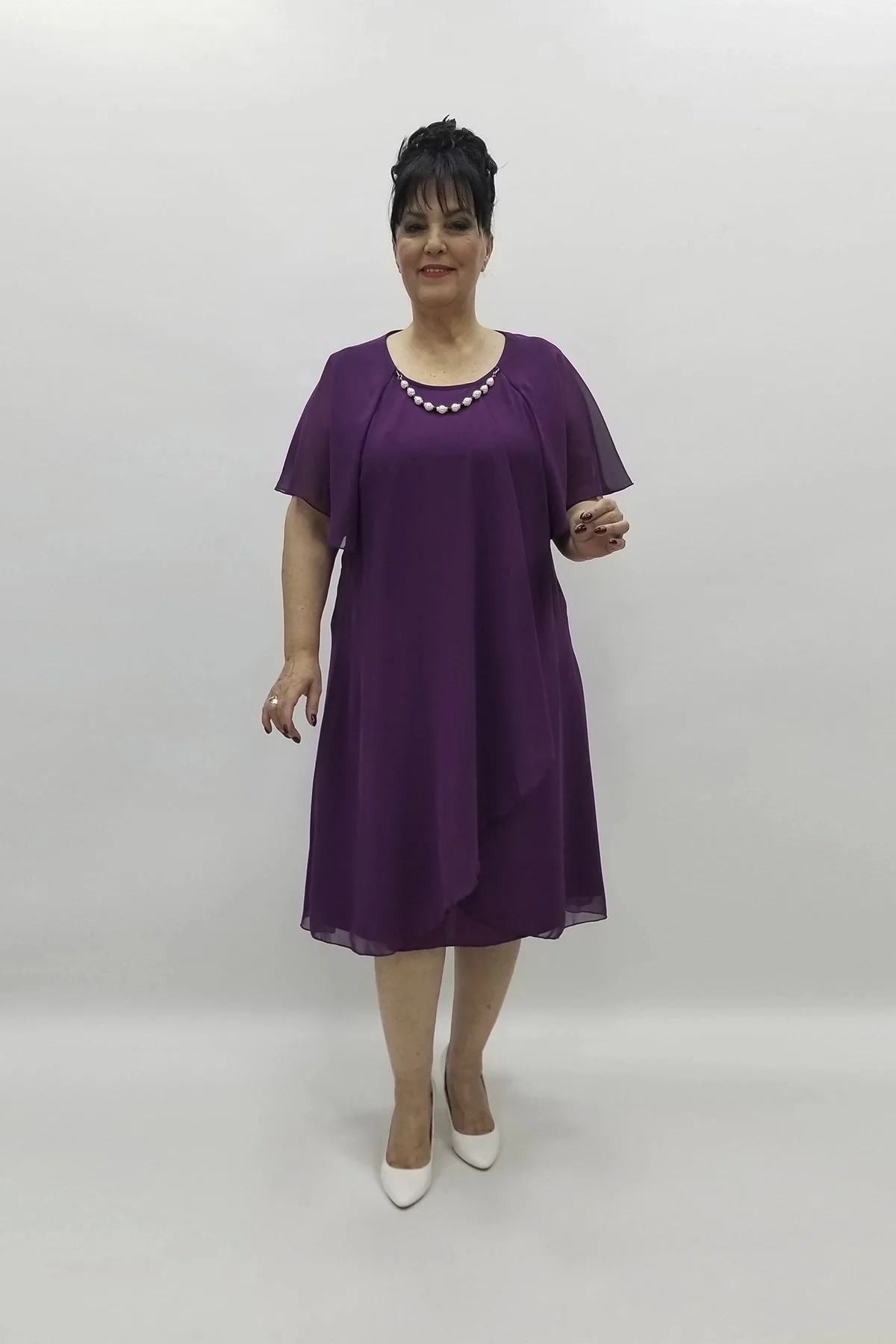 Miraggio Büyük Beden Abiye Elbise 97558 VİOLET