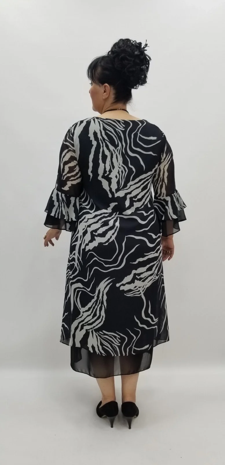 Miraggio Büyük Beden Abiye Elbise 97706 SİYAH/BEYAZ