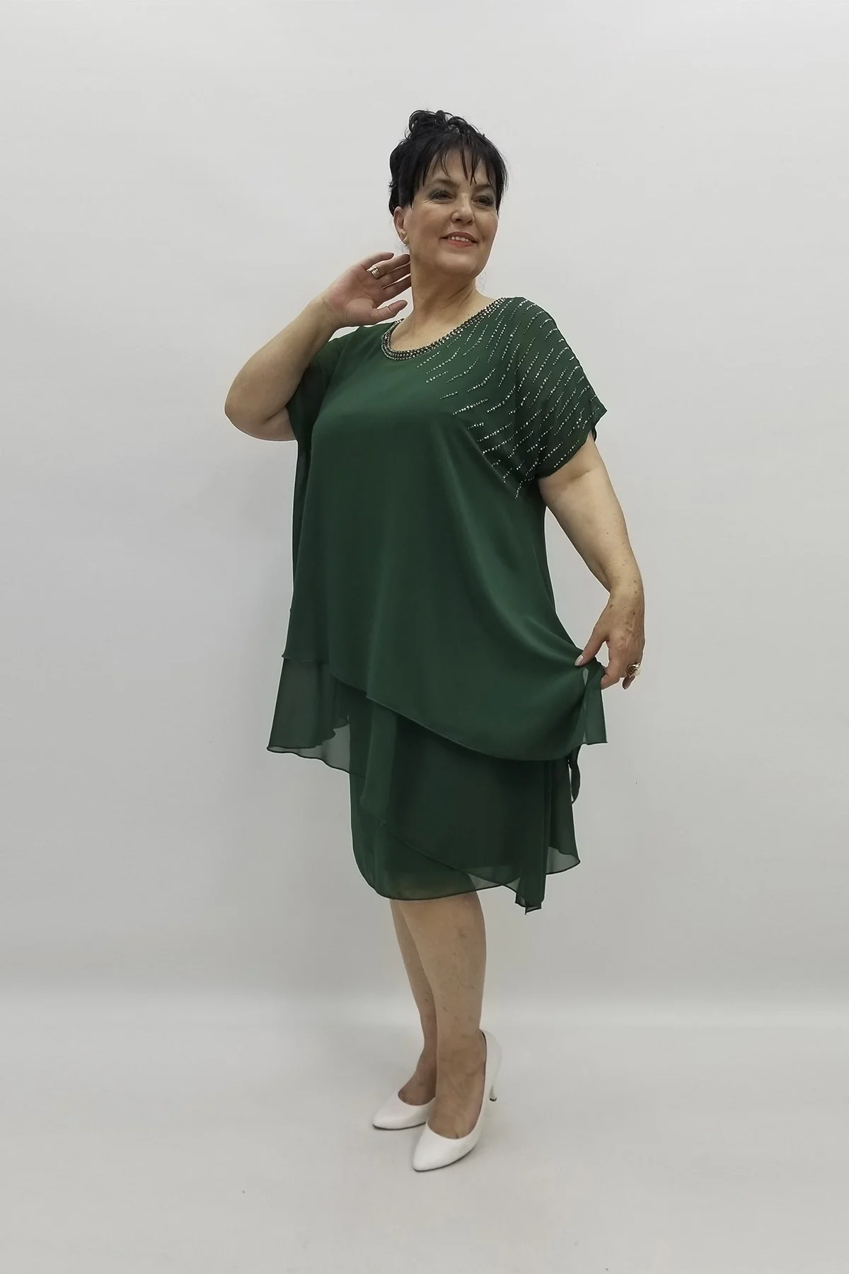 Miraggio Büyük Beden Abiye Elbise 97720 YEŞİL