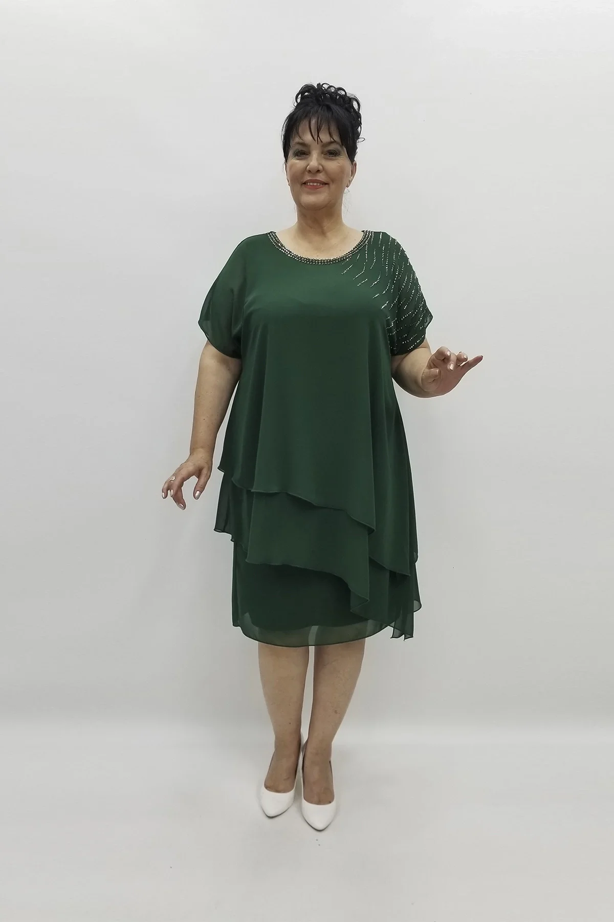 Miraggio Büyük Beden Abiye Elbise 97720 YEŞİL