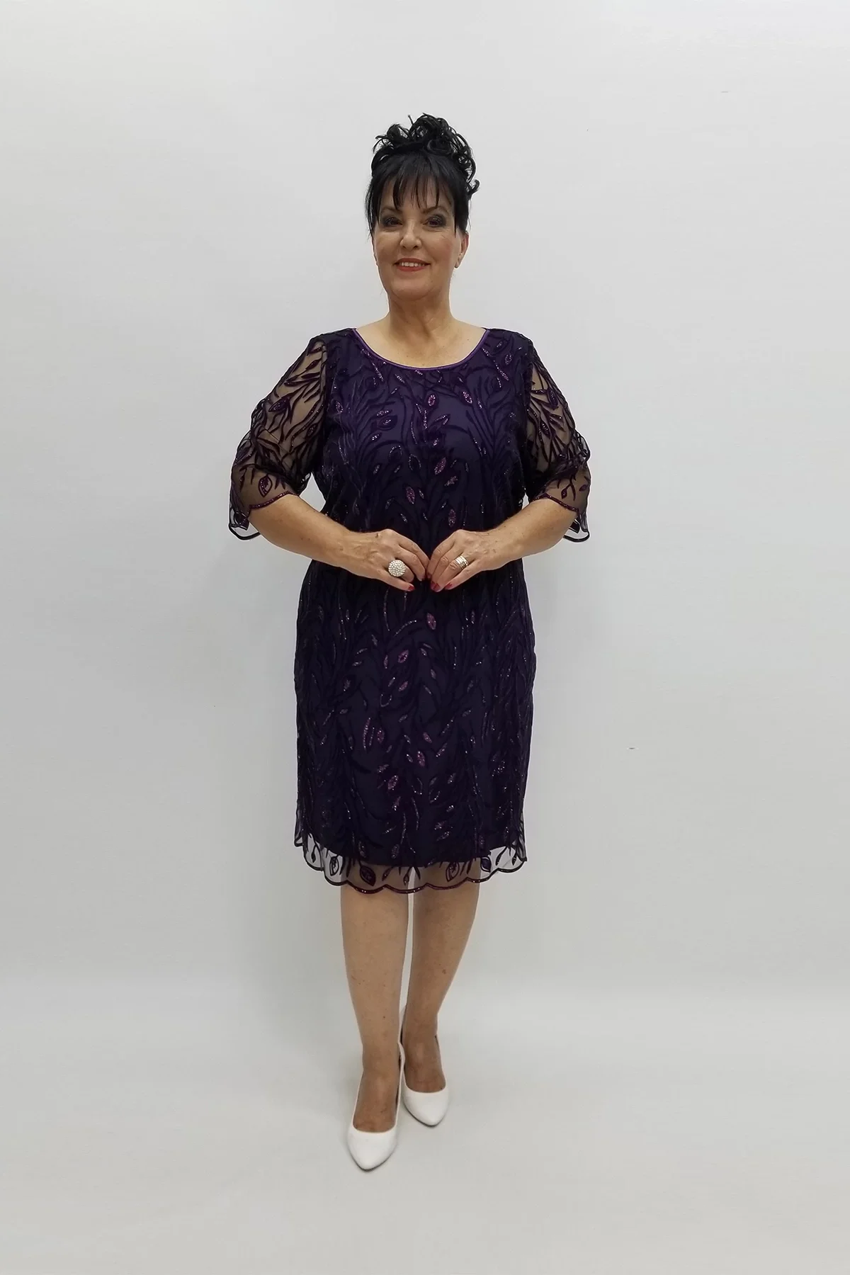 Miraggio Büyük Beden Abiye Elbise 97877 MÜRDÜM