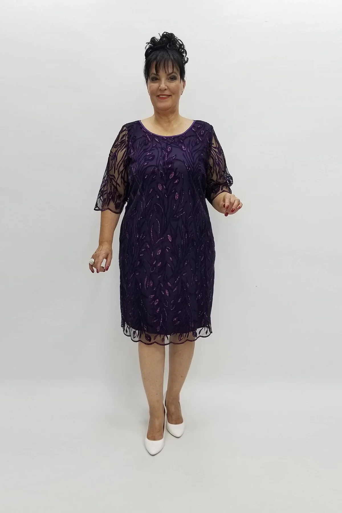 Miraggio Büyük Beden Abiye Elbise 97877 MÜRDÜM