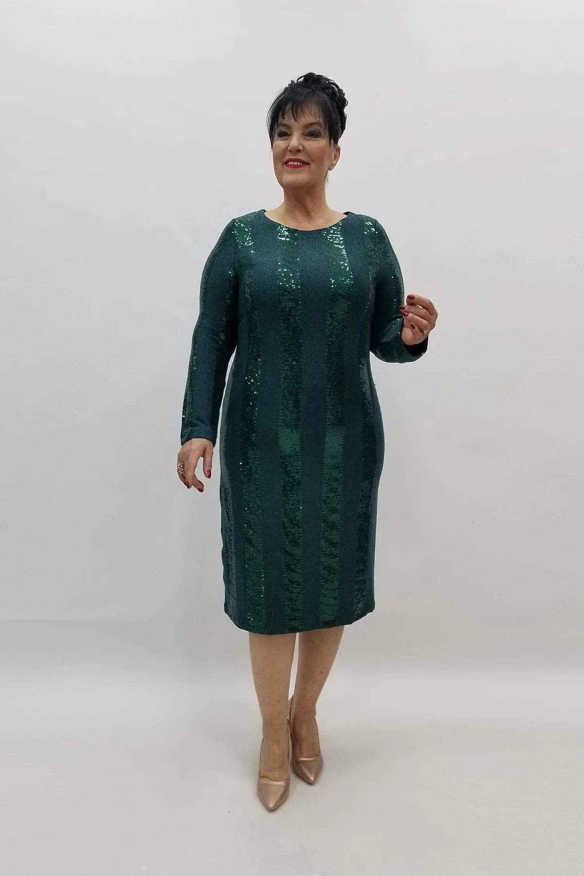 Miraggio Büyük Beden Abiye Elbise 98366 YEŞİL