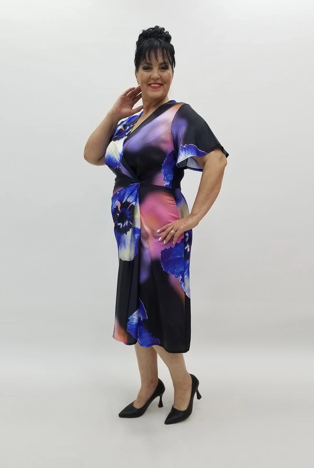 Miraggio Büyük Beden Abiye Elbise 98599 SİYAH/SAKS