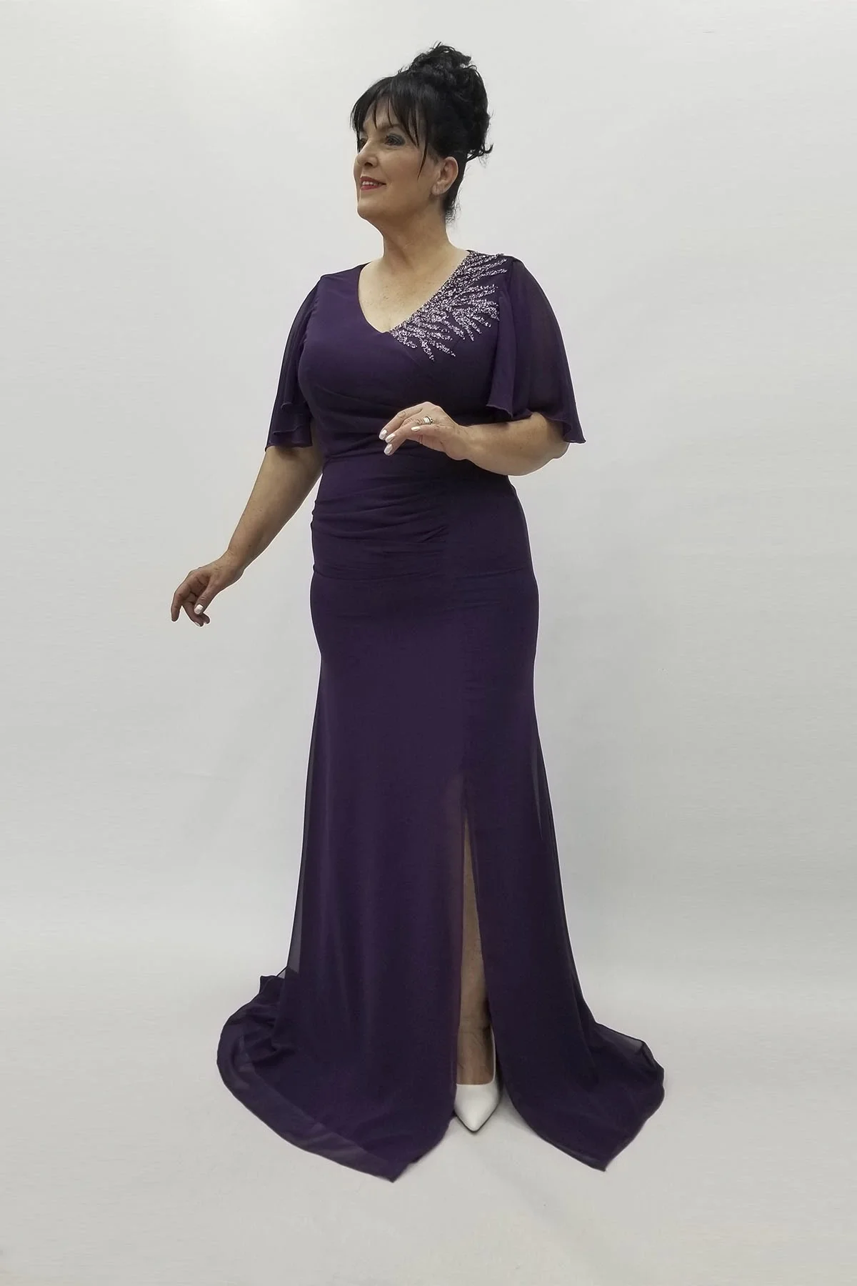 Miraggio Büyük Beden Abiye Elbise 98790 MÜRDÜM