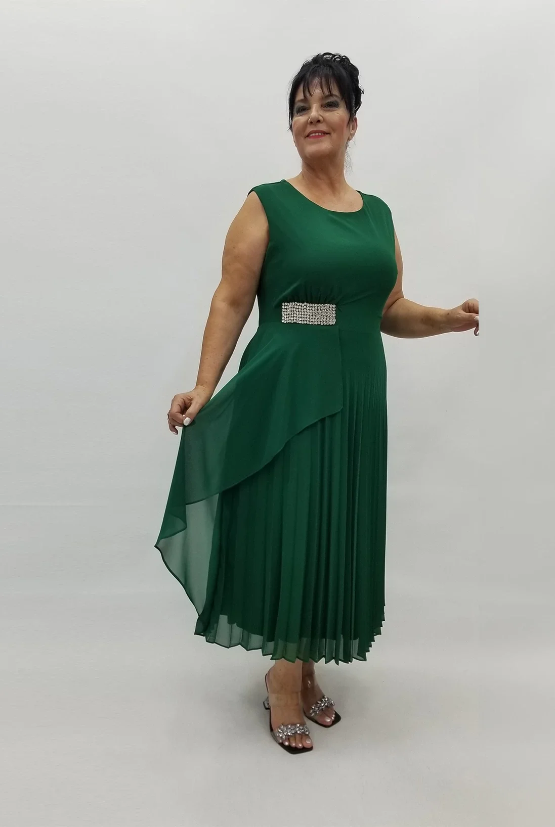 Miraggio Büyük Beden Abiye Elbise 98930 YEŞİL