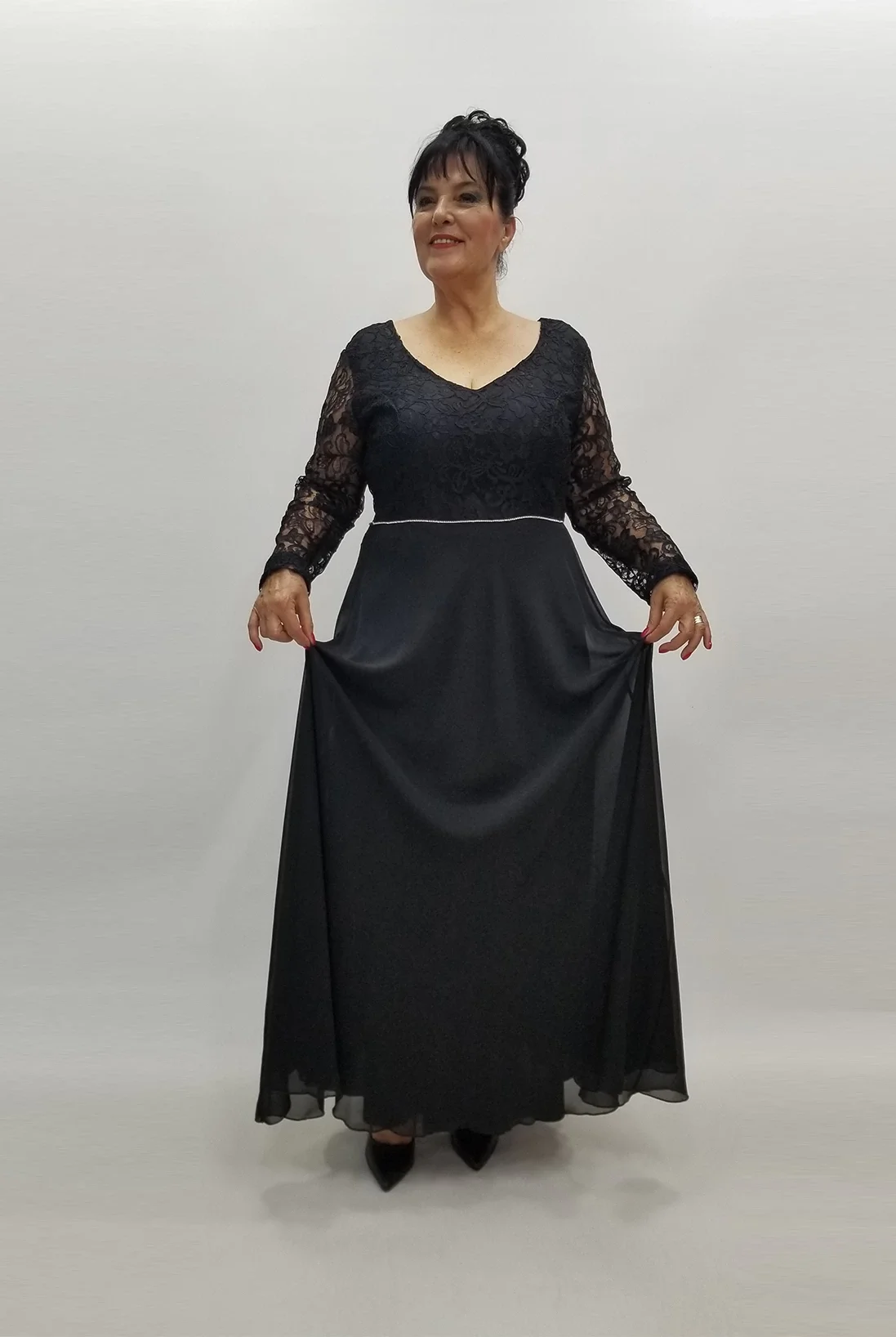 Miraggio Büyük Beden Abiye Elbise 99031 SİYAH