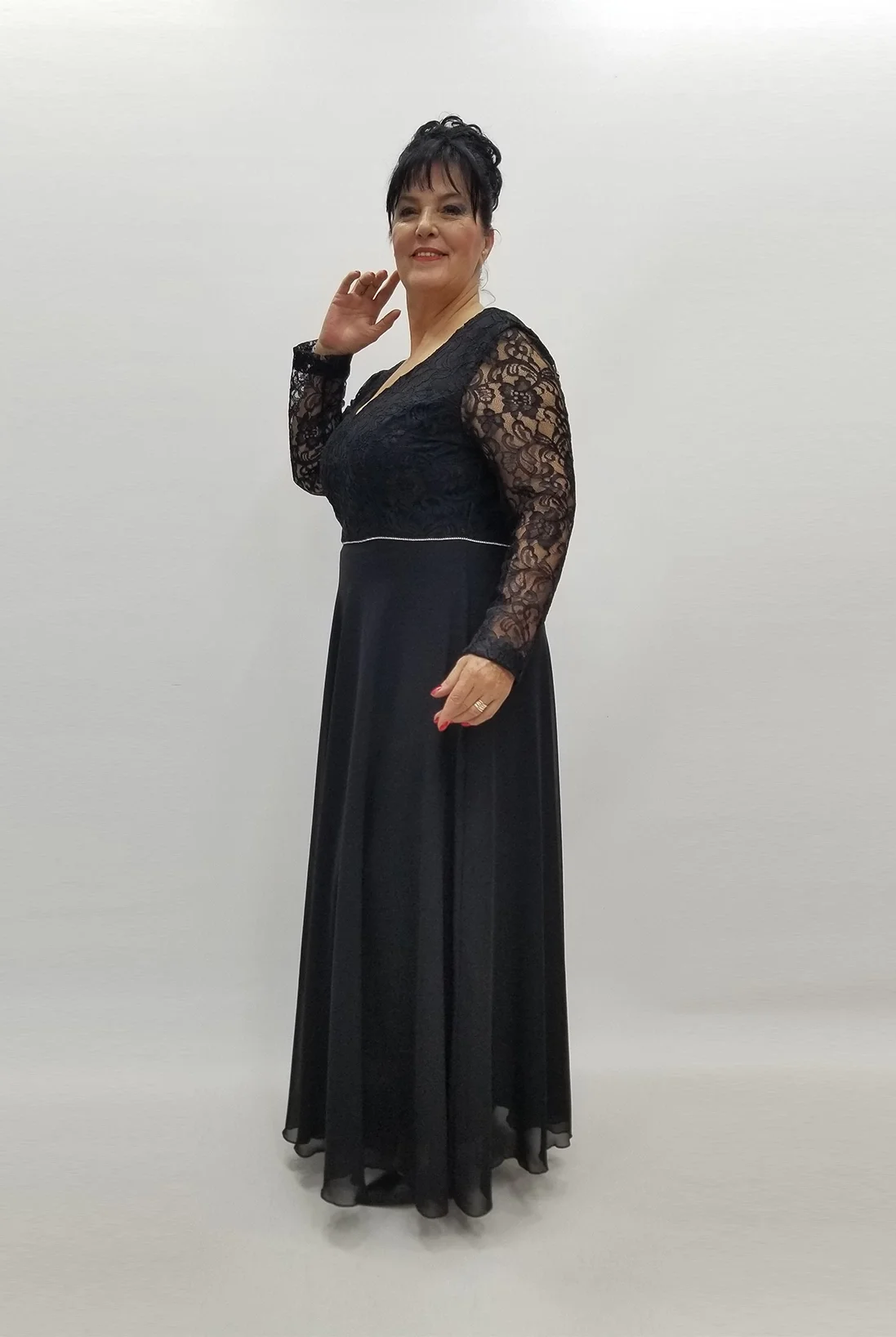 Miraggio Büyük Beden Abiye Elbise 99031 SİYAH