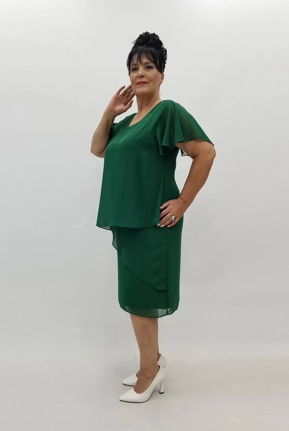 Miraggio Büyük Beden Abiye Elbise 99860 ZÜMRÜT YEŞİLİ