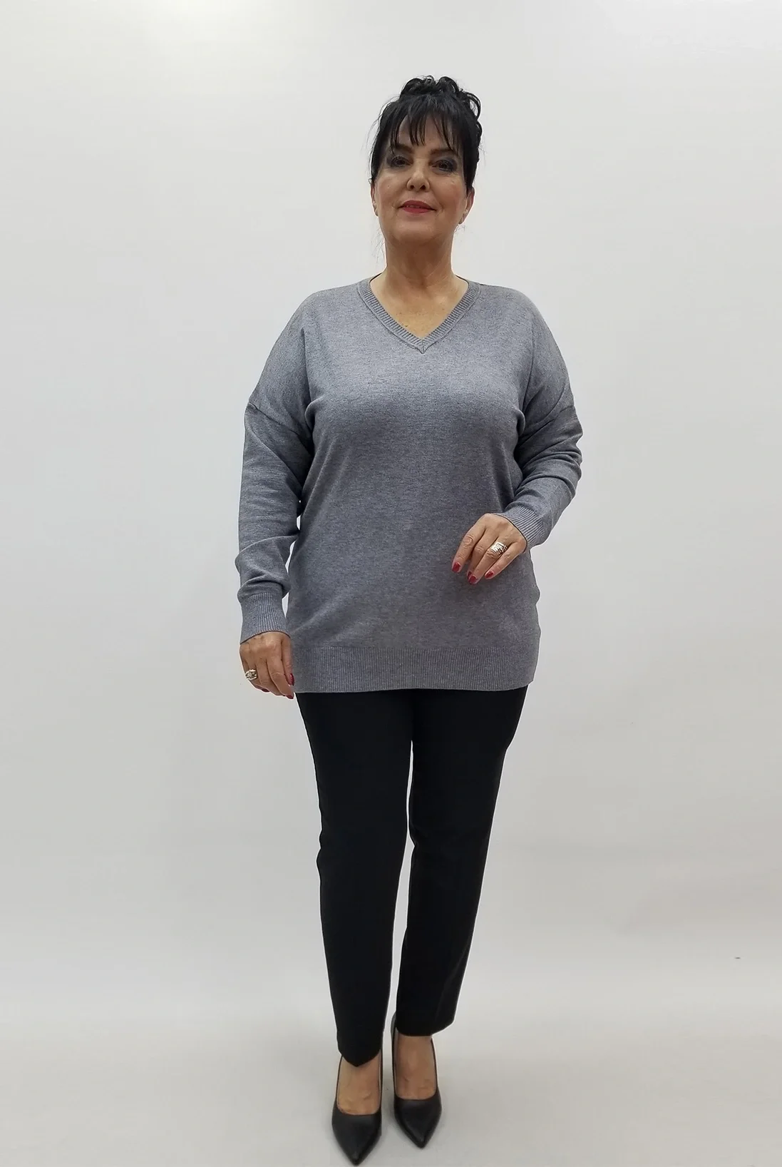 Miraggio Büyük Beden Bluz 4075 GRİ