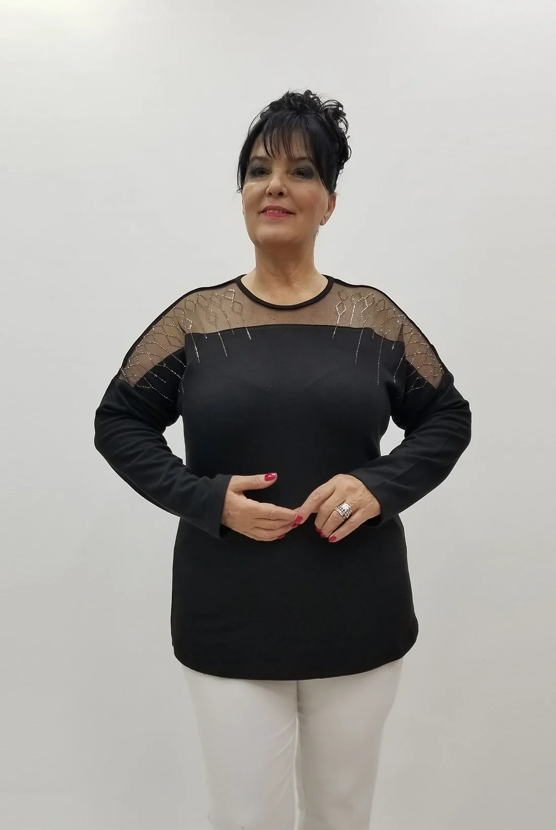 Miraggio Büyük Beden Bluz 4080 SİYAH