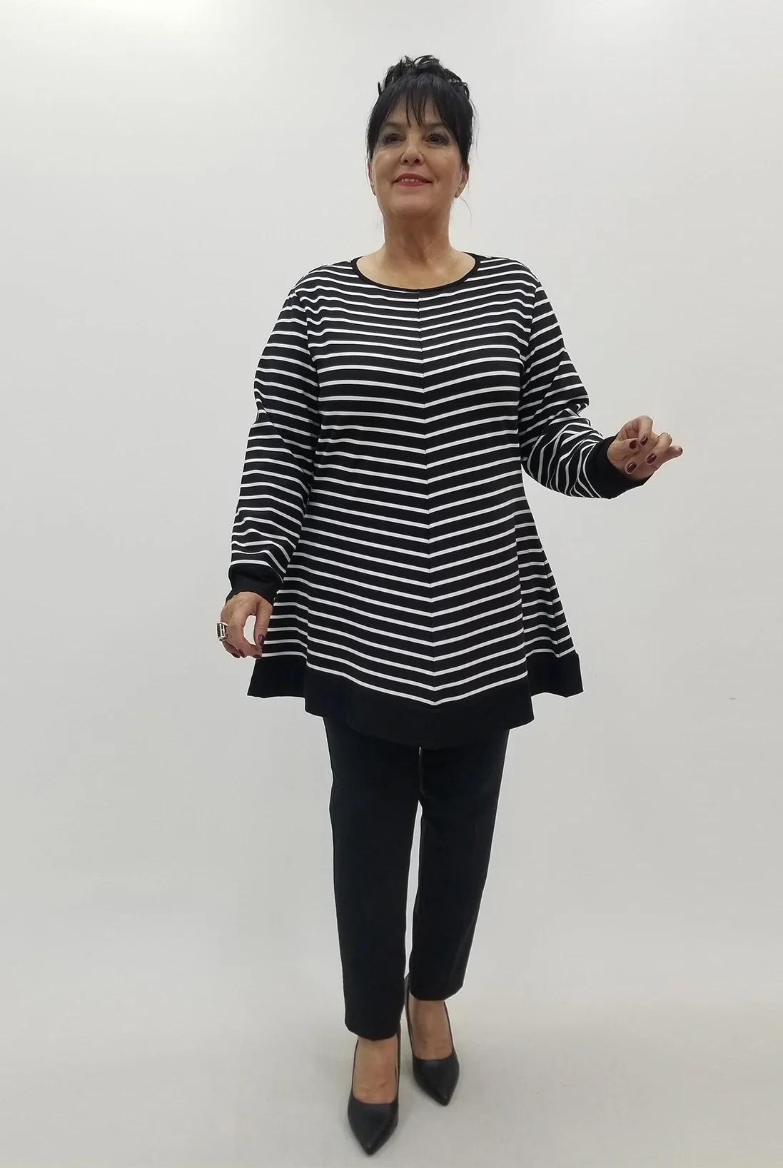 Miraggio Büyük Beden Bluz 4110 SİYAH/BEYAZ