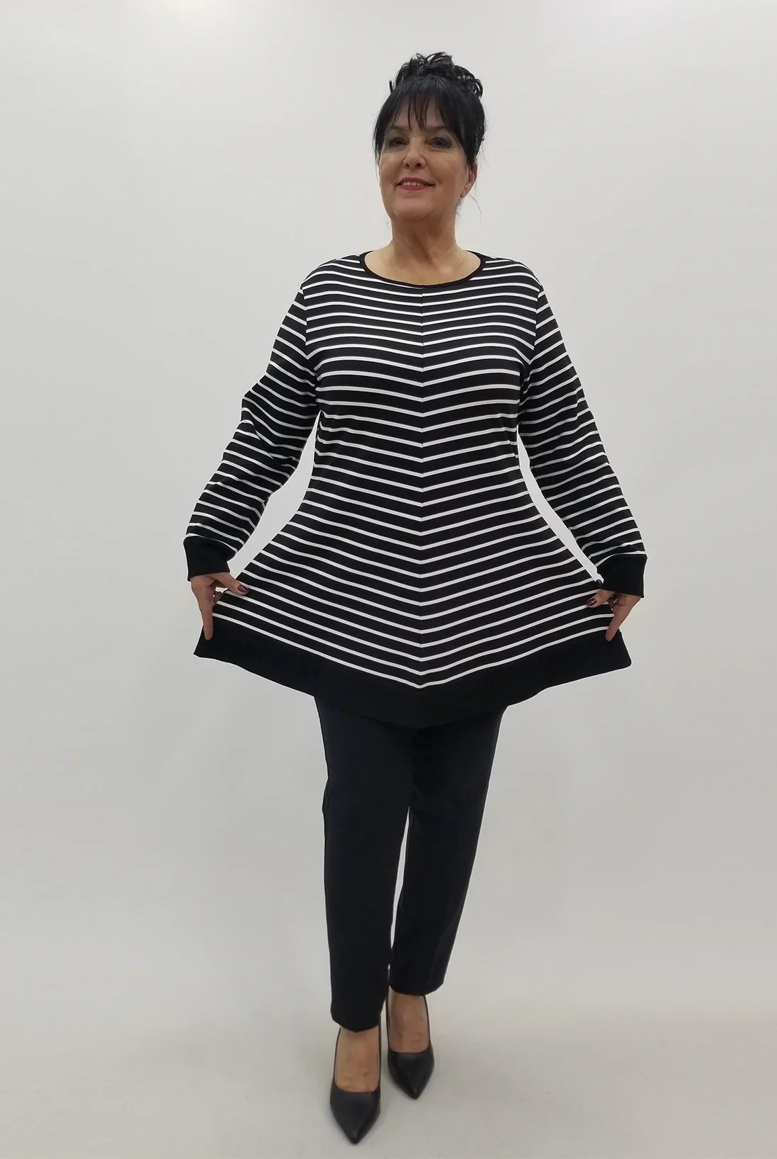 Miraggio Büyük Beden Bluz 4110 SİYAH/BEYAZ