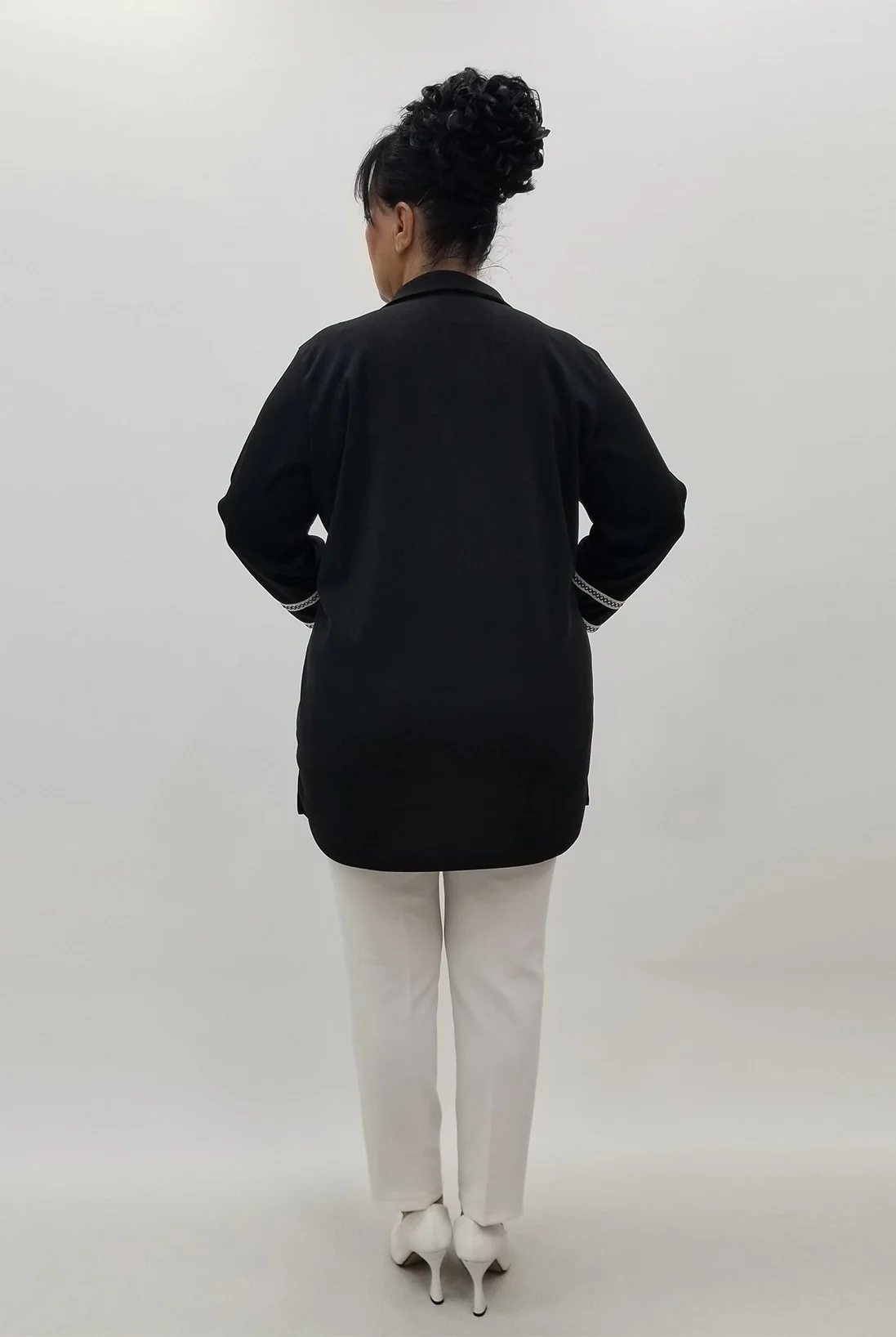 Miraggio Büyük Beden Bluz 4126 SİYAH/BEYAZ