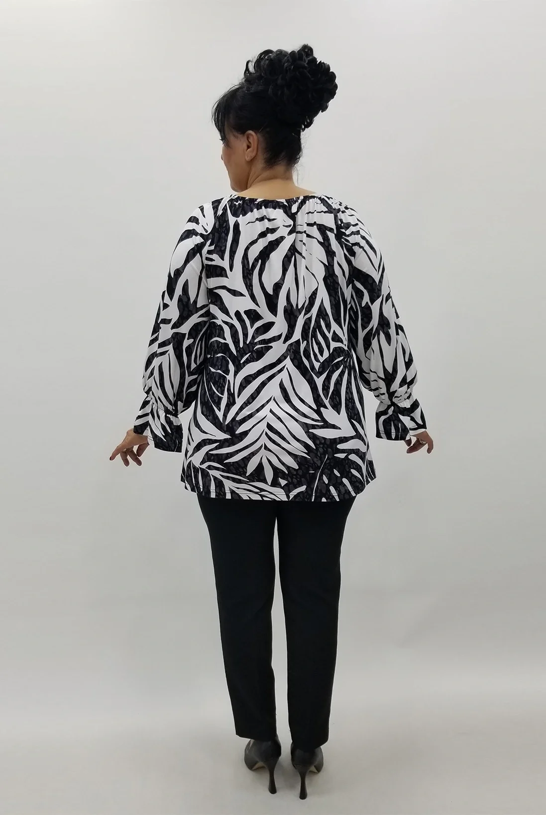 Miraggio Büyük Beden Bluz 4168 SİYAH/BEYAZ