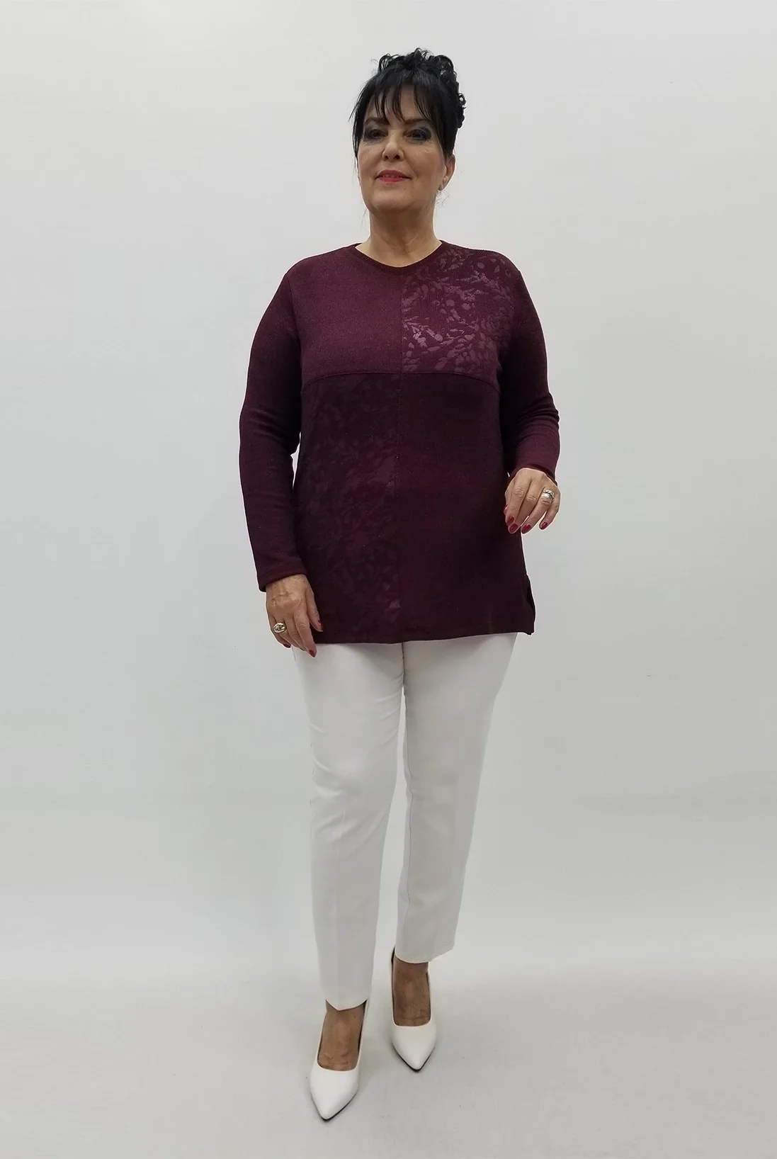 Miraggio Büyük Beden Bluz 4171 BORDO