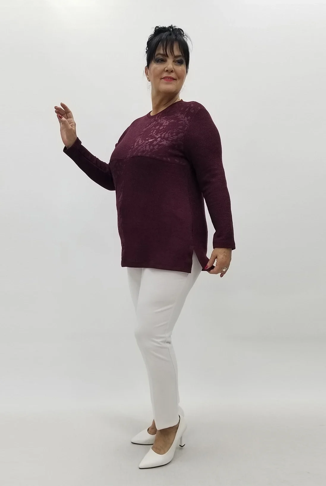 Miraggio Büyük Beden Bluz 4171 BORDO