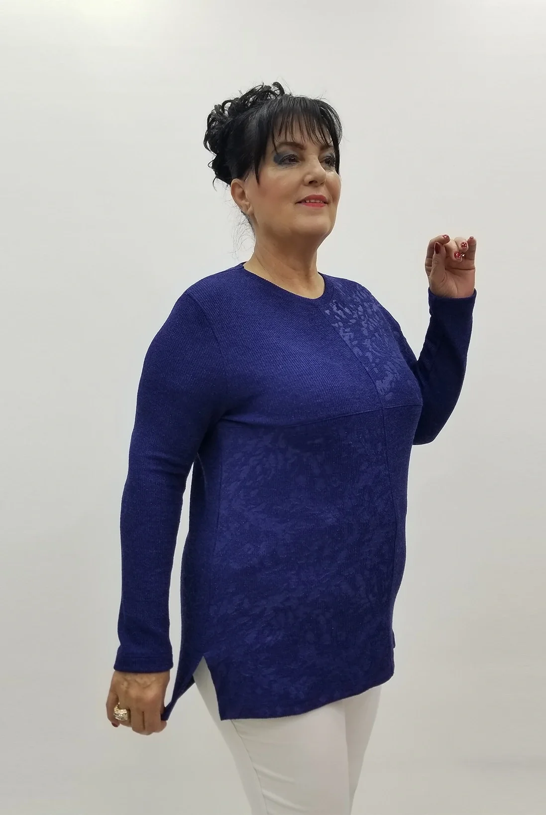 Miraggio Büyük Beden Bluz 4171 LACİVERT