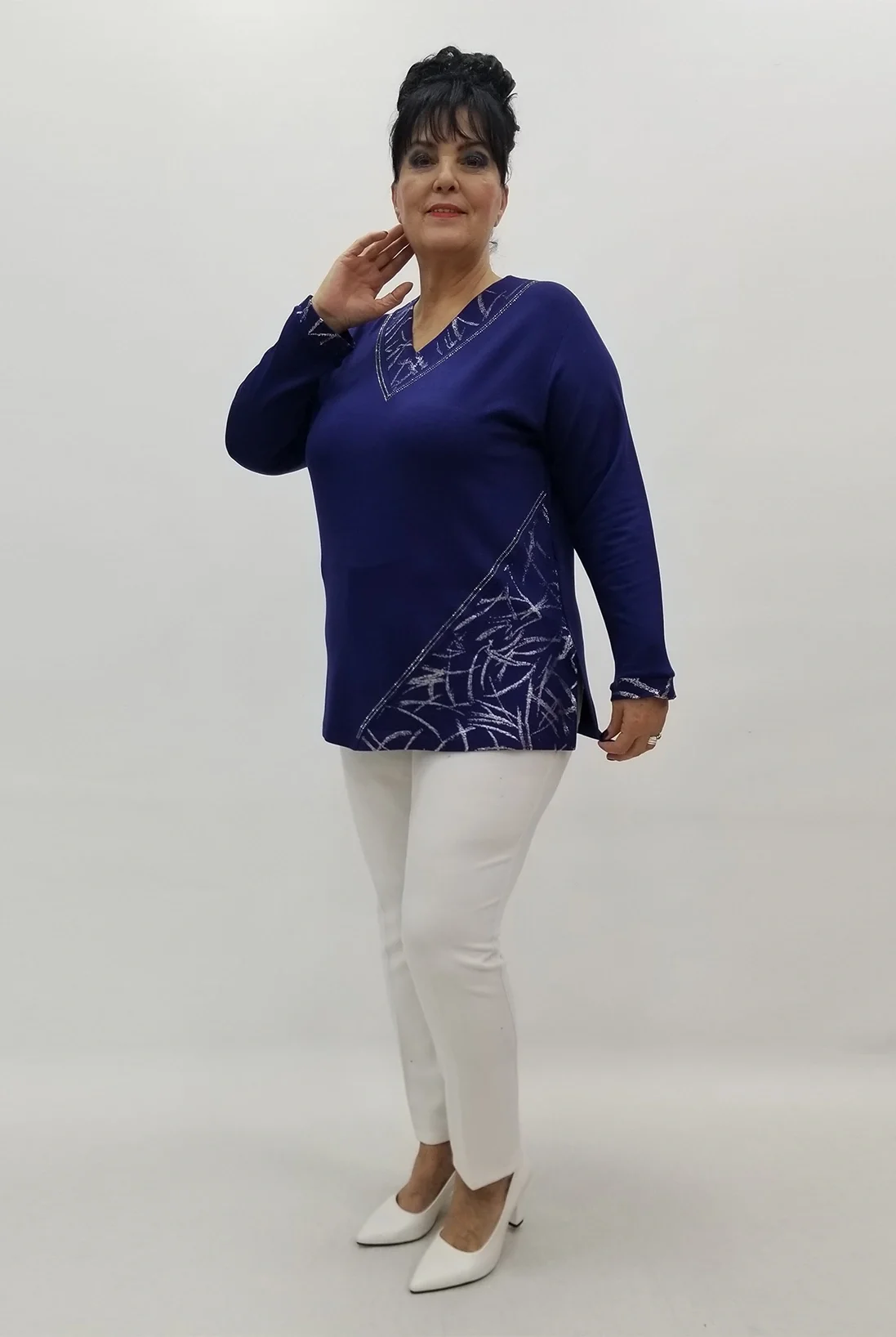 Miraggio Büyük Beden Bluz 4184 LACİVERT