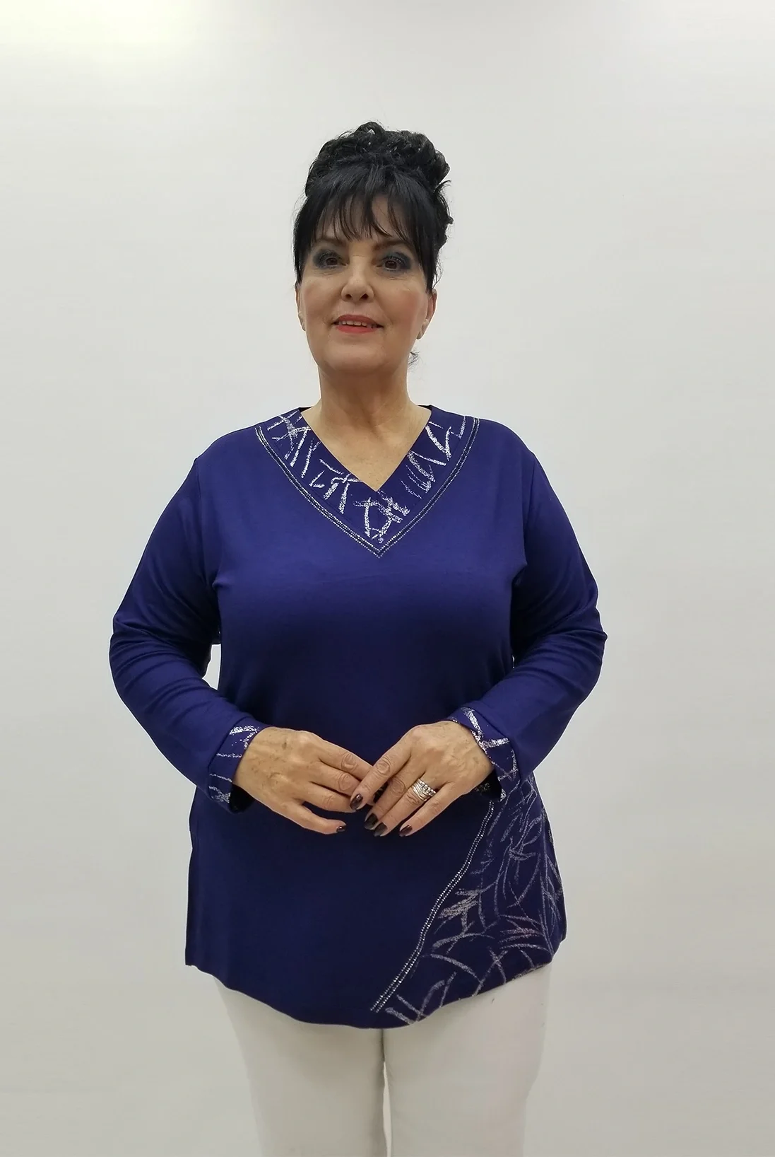 Miraggio Büyük Beden Bluz 4184 LACİVERT