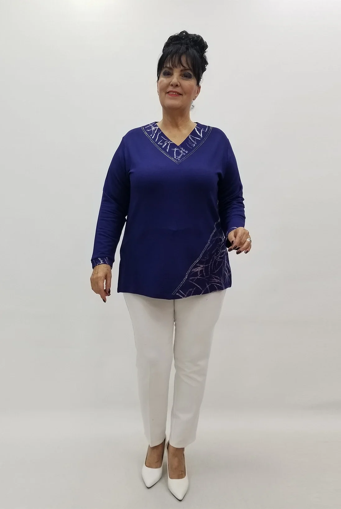 Miraggio Büyük Beden Bluz 4184 LACİVERT