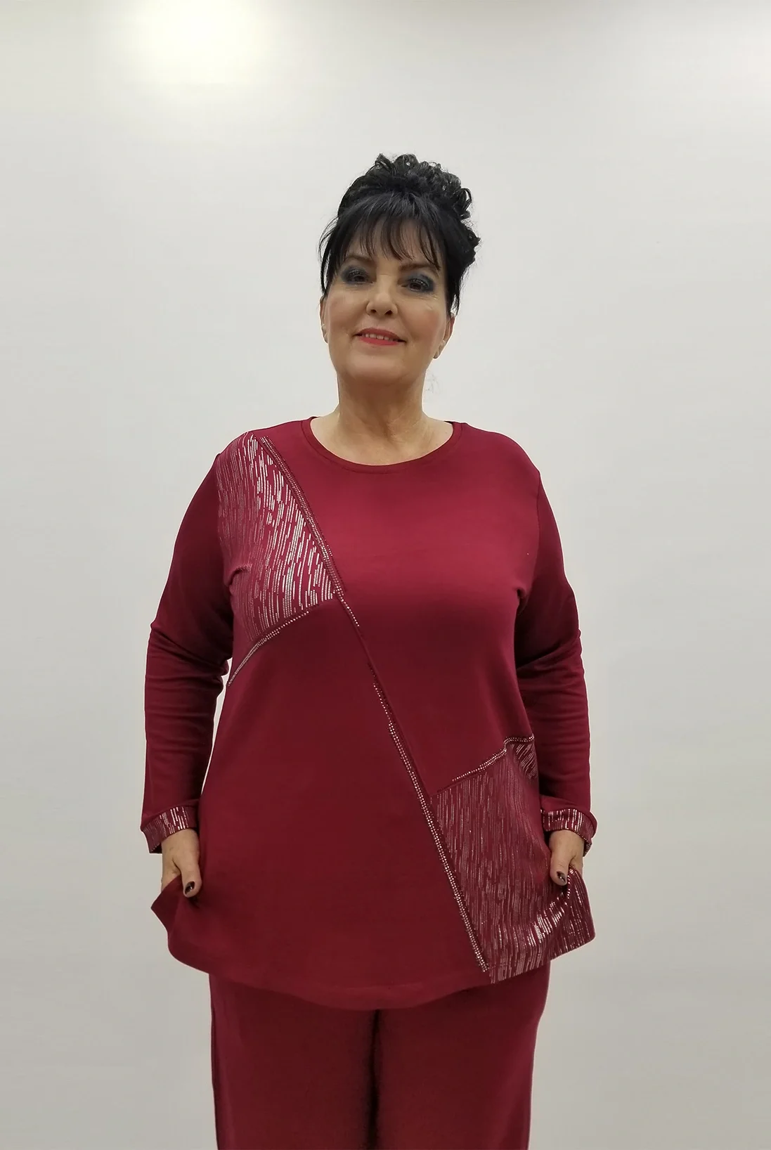 Miraggio Büyük Beden Bluz 4186 BORDO