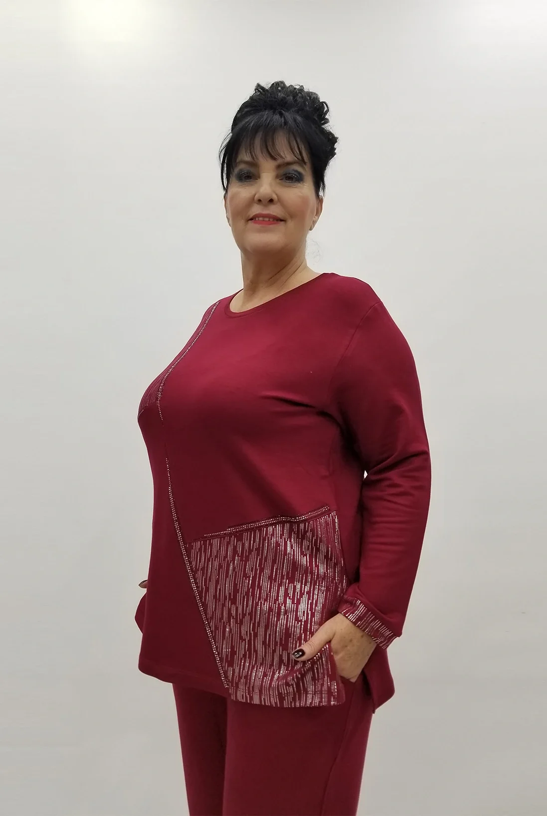 Miraggio Büyük Beden Bluz 4186 BORDO