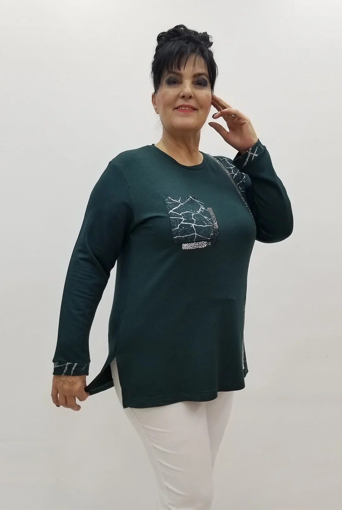 Miraggio Büyük Beden Bluz 4187 PETROL