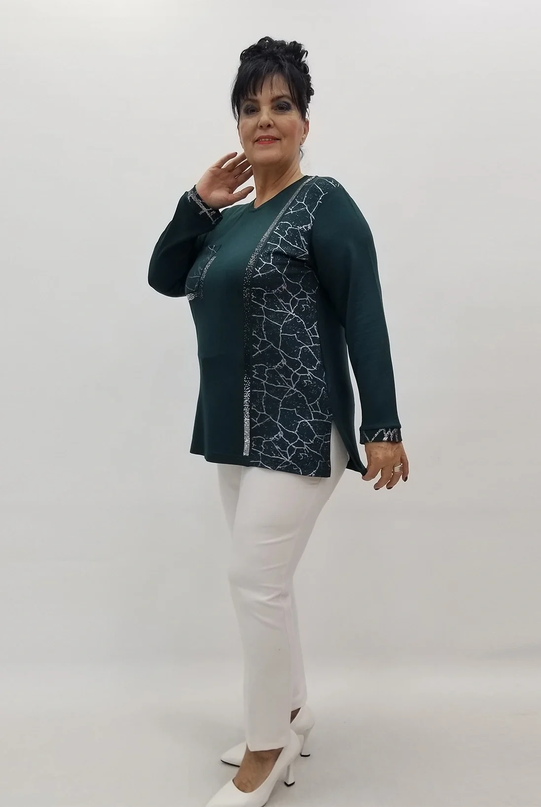 Miraggio Büyük Beden Bluz 4187 PETROL