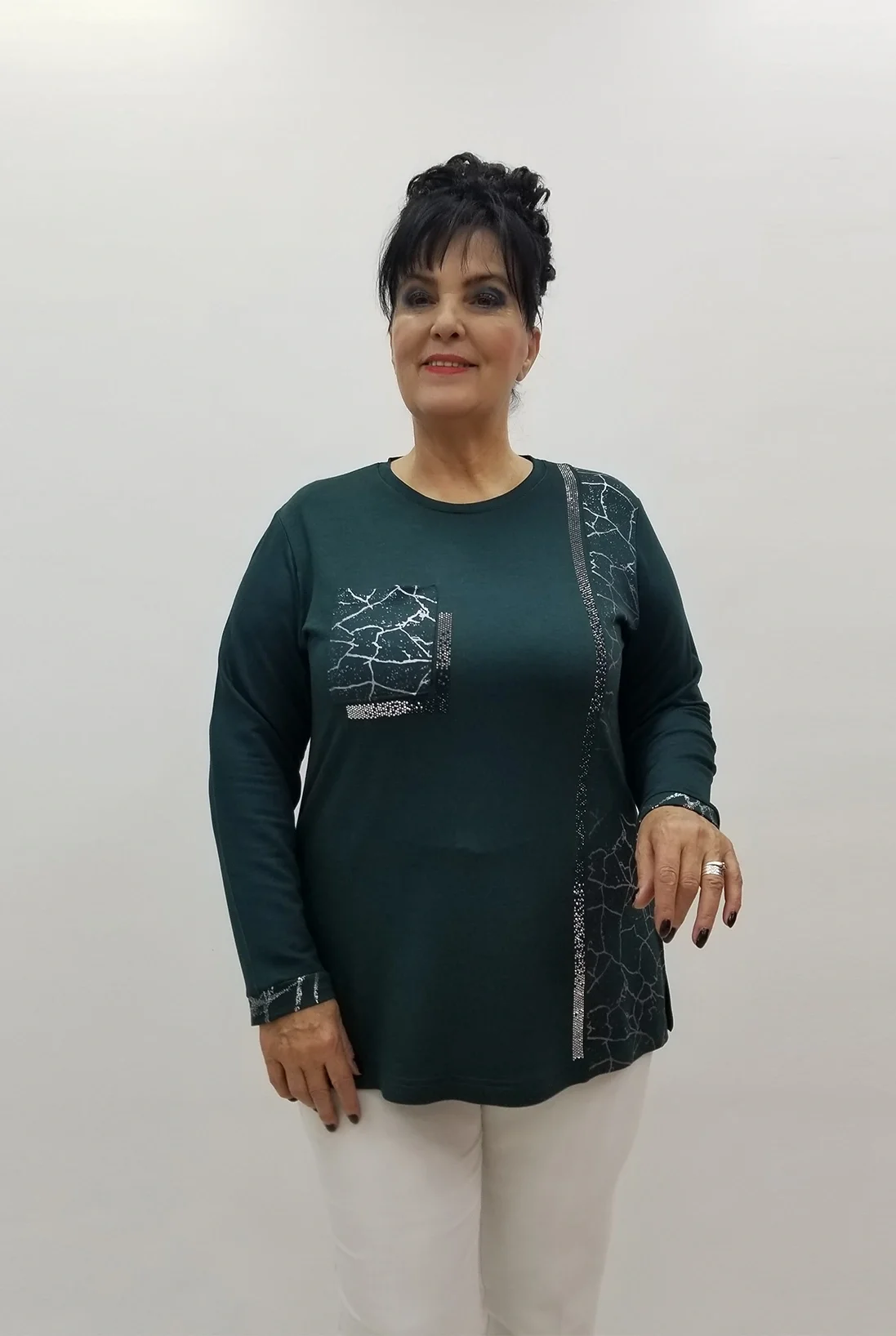 Miraggio Büyük Beden Bluz 4187 PETROL