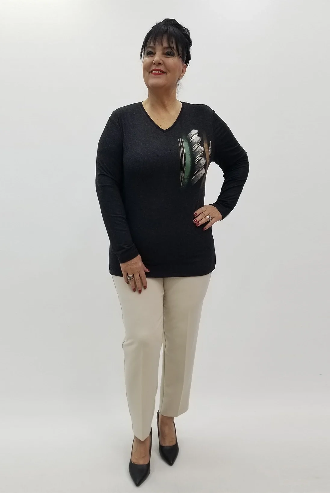 Miraggio Büyük Beden Bluz 4220 SİYAH