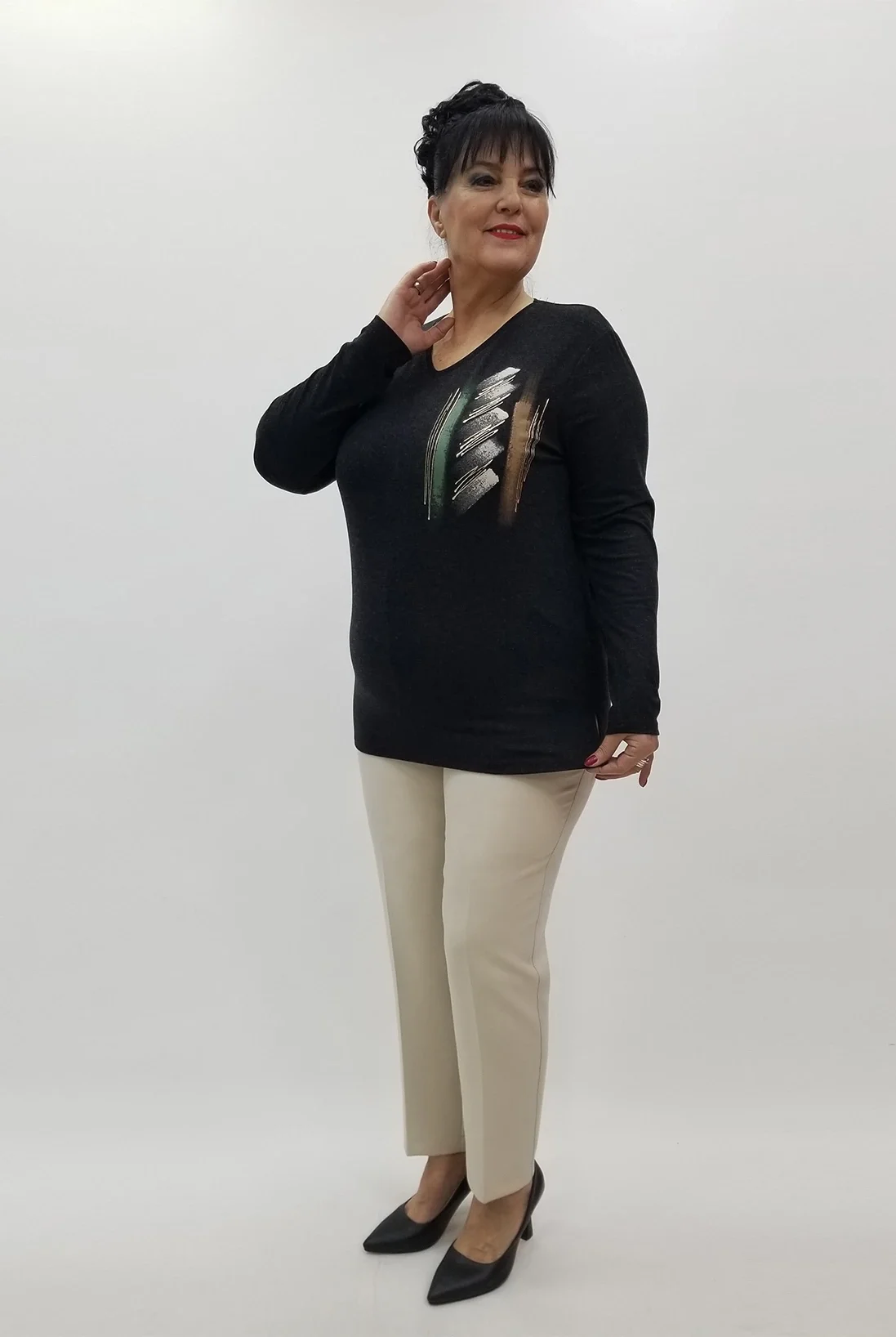 Miraggio Büyük Beden Bluz 4220 SİYAH