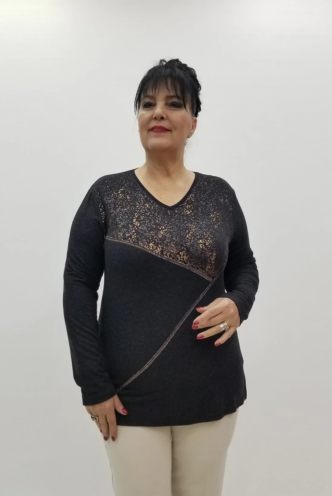 Miraggio Büyük Beden Bluz 4223 SİYAH