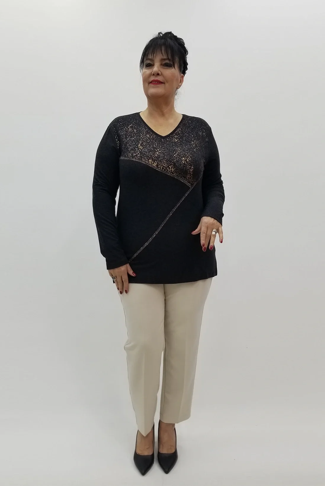 Miraggio Büyük Beden Bluz 4223 SİYAH