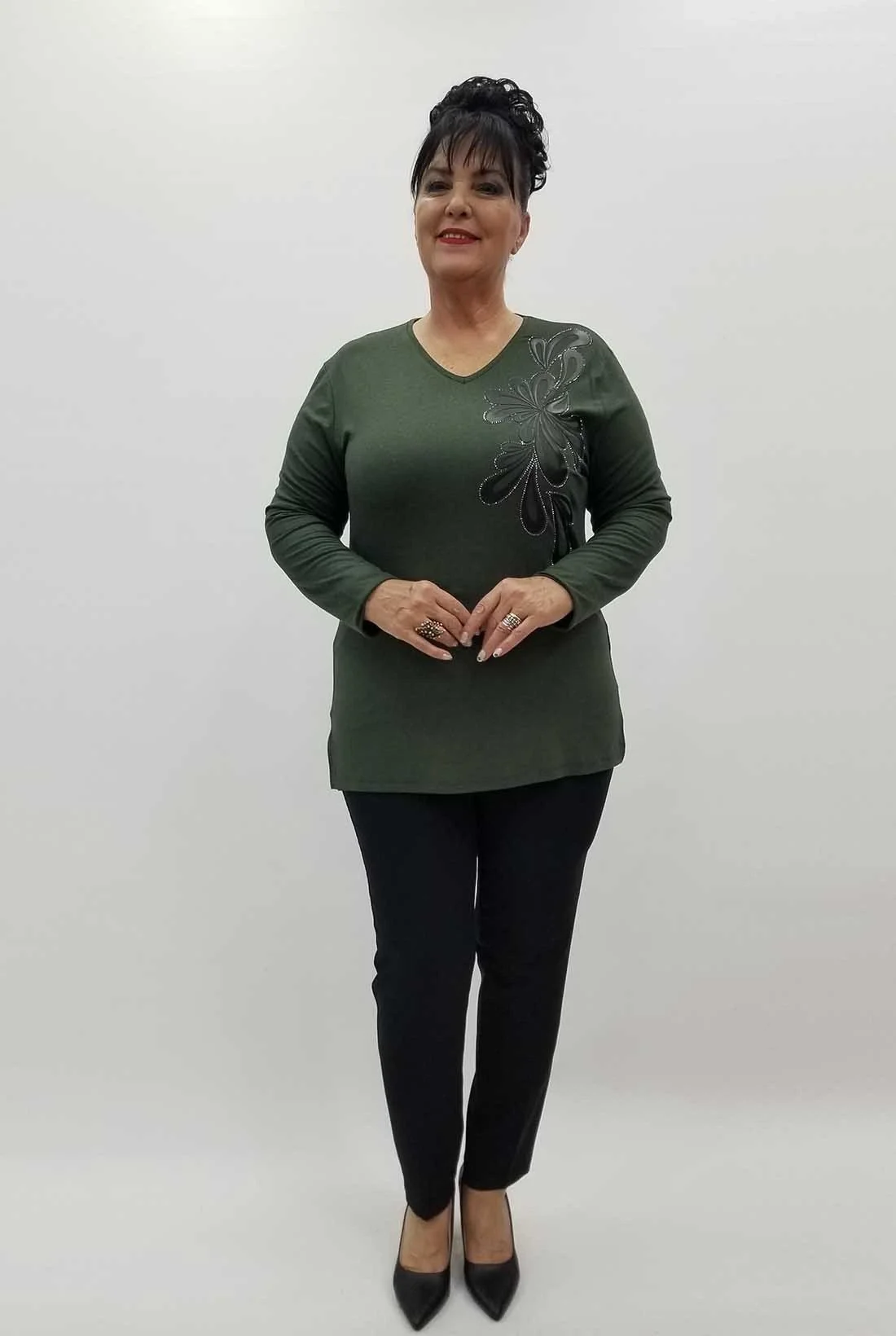 Miraggio Büyük Beden Bluz 4225 HAKİ