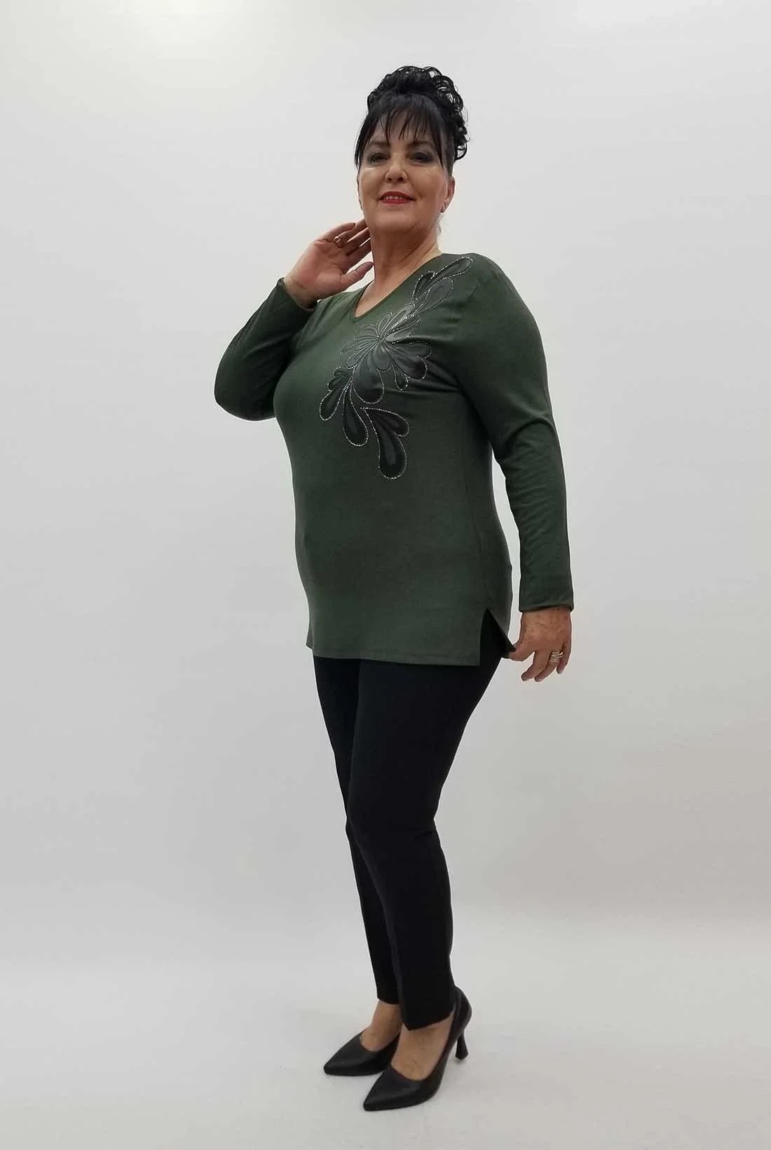 Miraggio Büyük Beden Bluz 4225 HAKİ