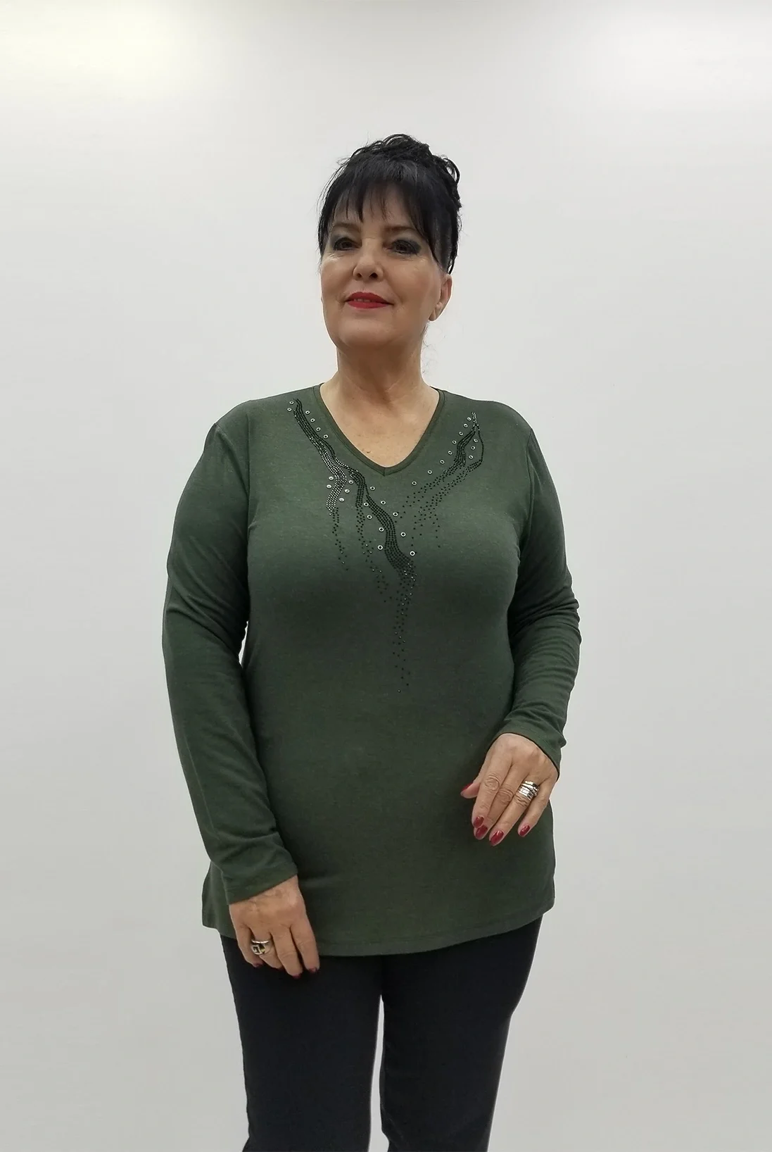 Miraggio Büyük Beden Bluz 4226 HAKİ