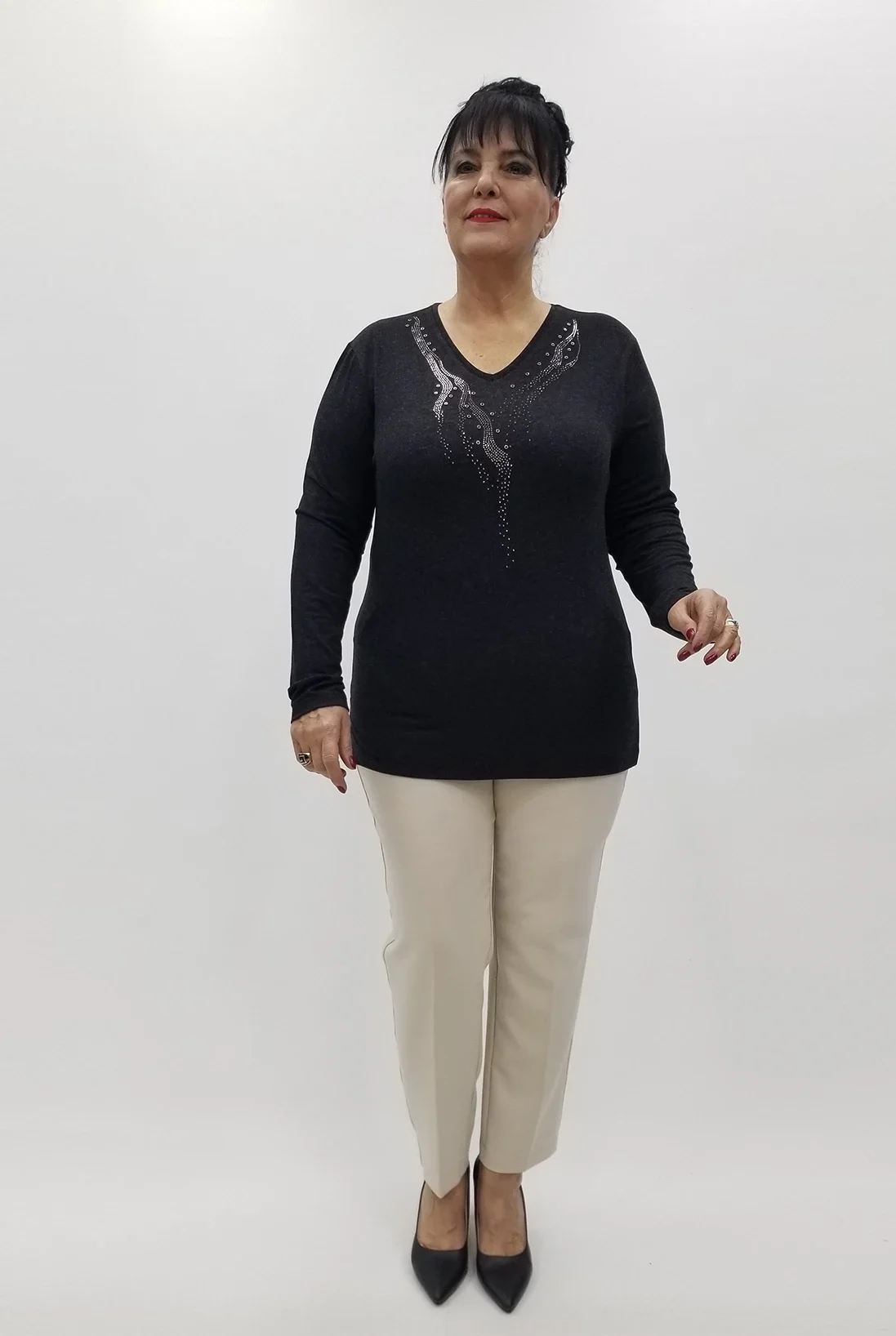 Miraggio Büyük Beden Bluz 4226 SİYAH