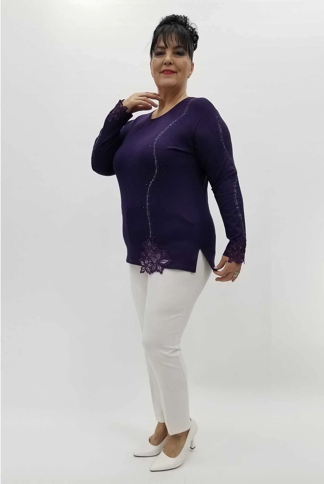Miraggio Büyük Beden Bluz 4232 MOR
