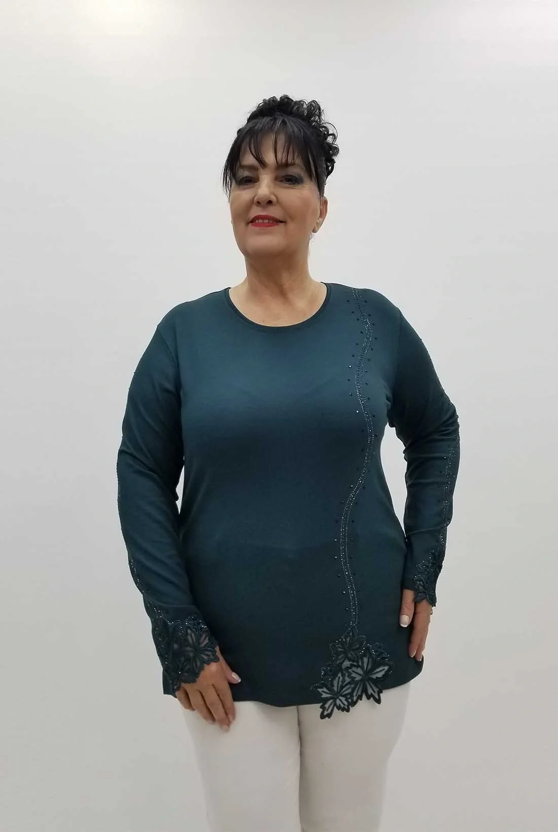 Miraggio Büyük Beden Bluz 4232 PETROL