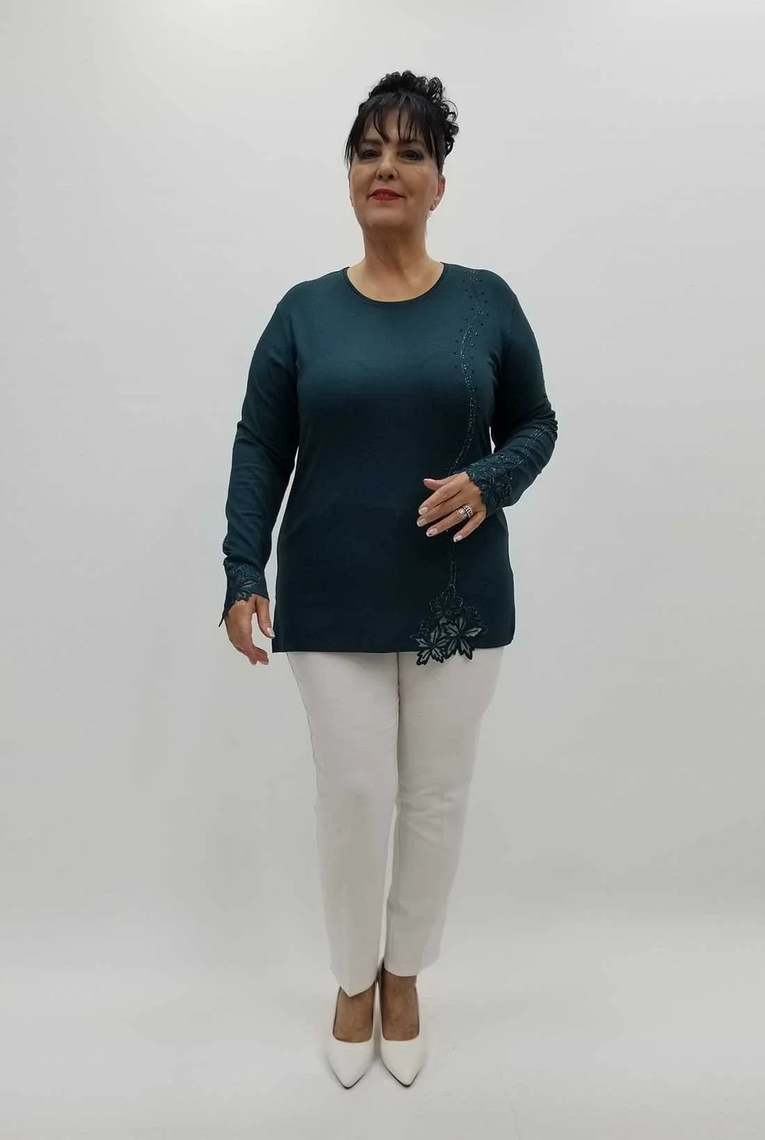 Miraggio Büyük Beden Bluz 4232 PETROL