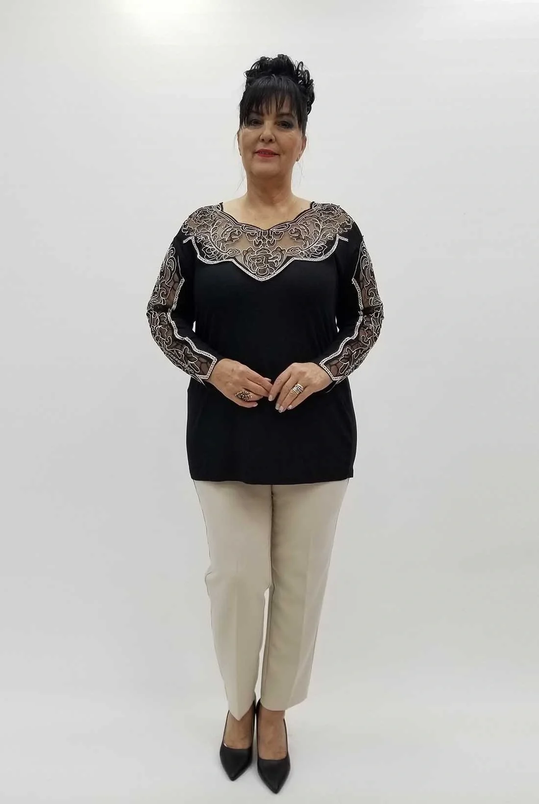 Miraggio Büyük Beden Bluz 4240 SİYAH