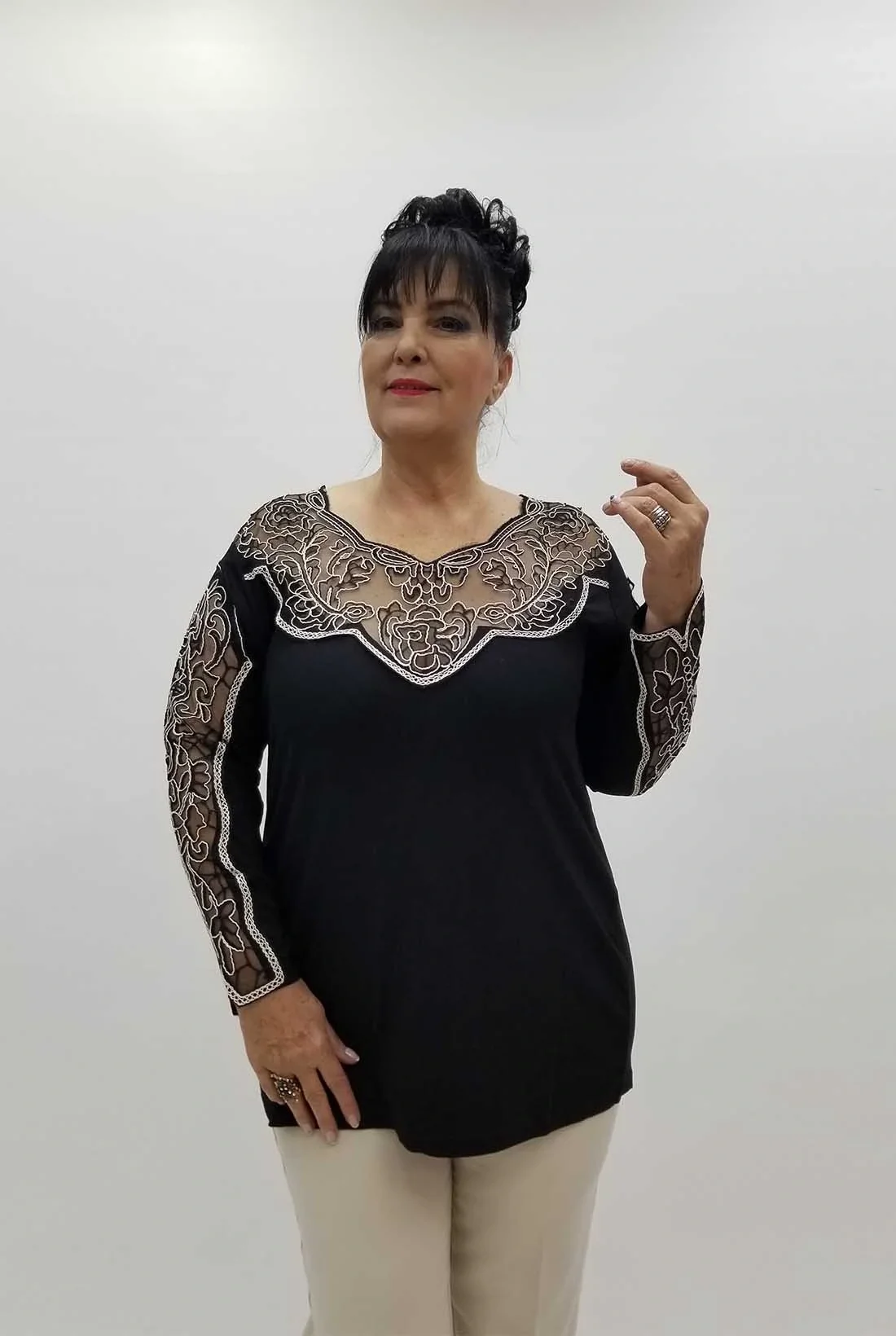 Miraggio Büyük Beden Bluz 4240 SİYAH