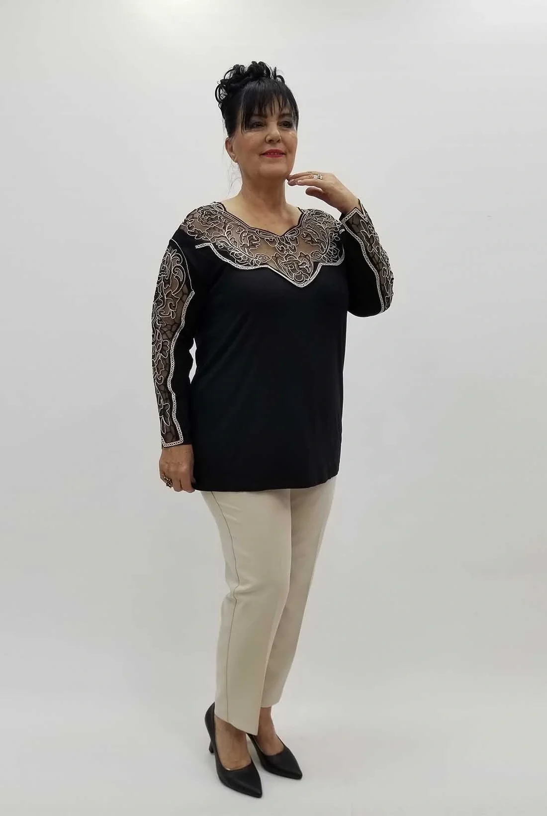 Miraggio Büyük Beden Bluz 4240 SİYAH