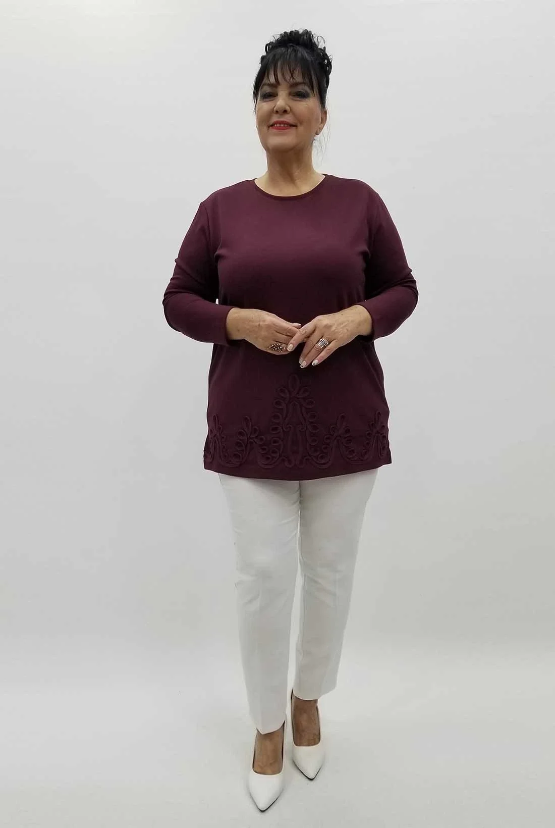 Miraggio Büyük Beden Bluz 4255 BORDO