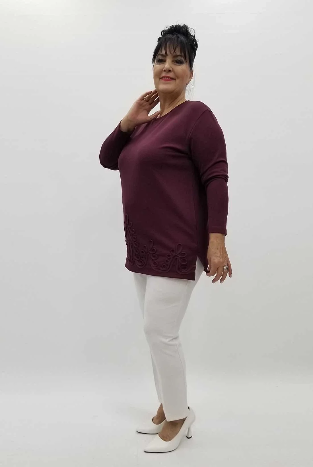 Miraggio Büyük Beden Bluz 4255 BORDO