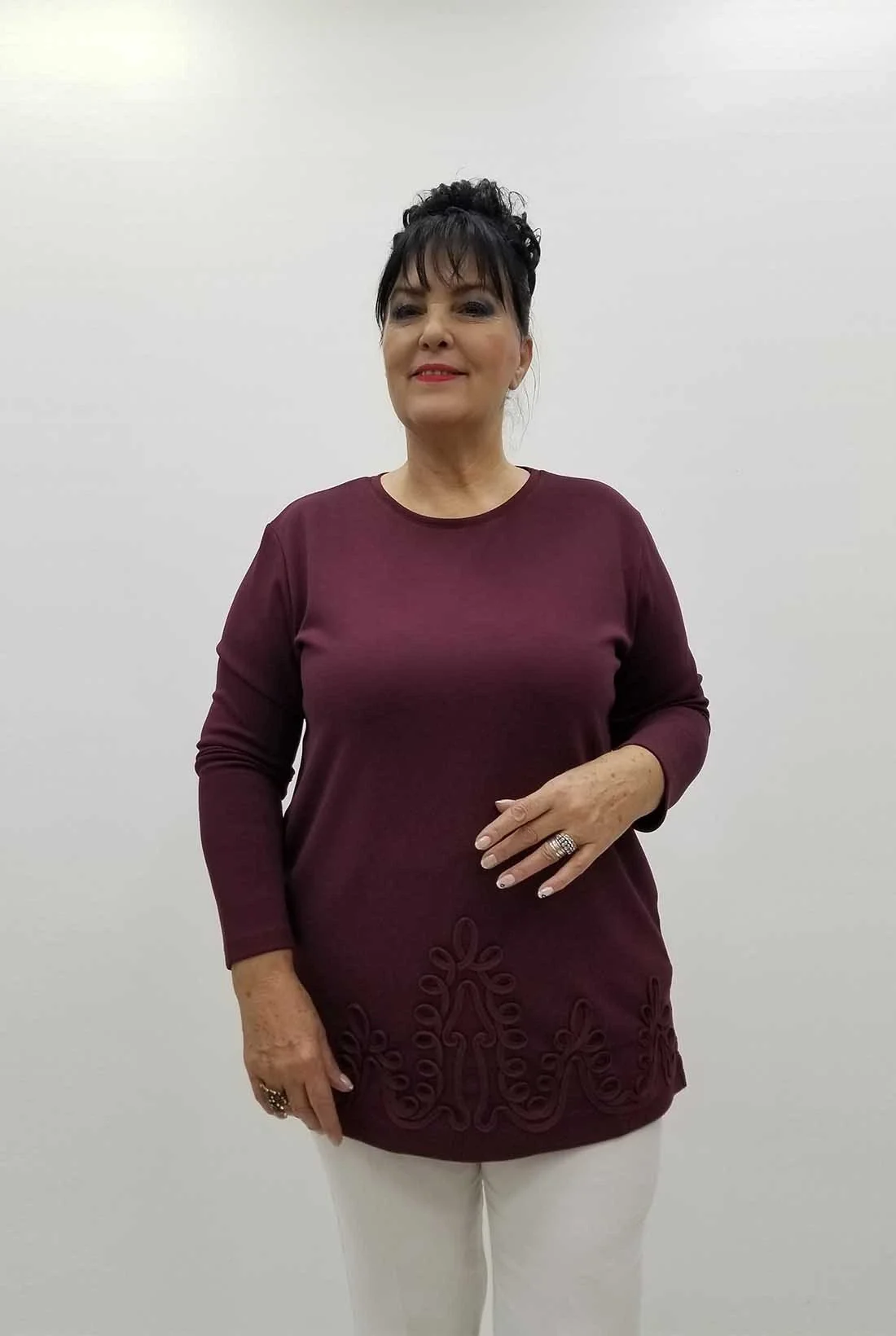 Miraggio Büyük Beden Bluz 4255 BORDO