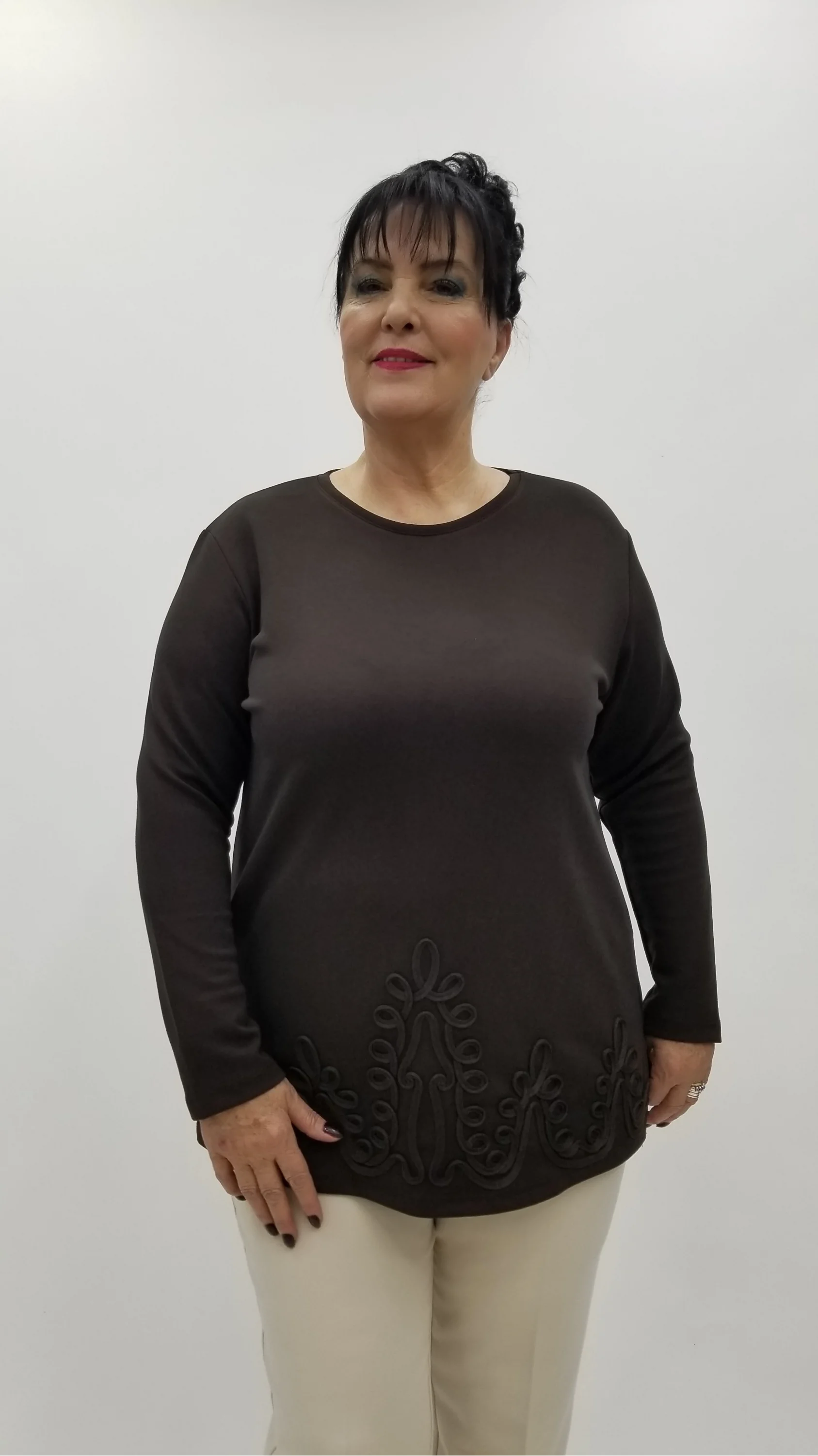 Miraggio Büyük Beden Bluz 4255 KAHVE